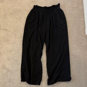 Pink Lily Far And Wide Smocked Waist Black Pants - Extra Large